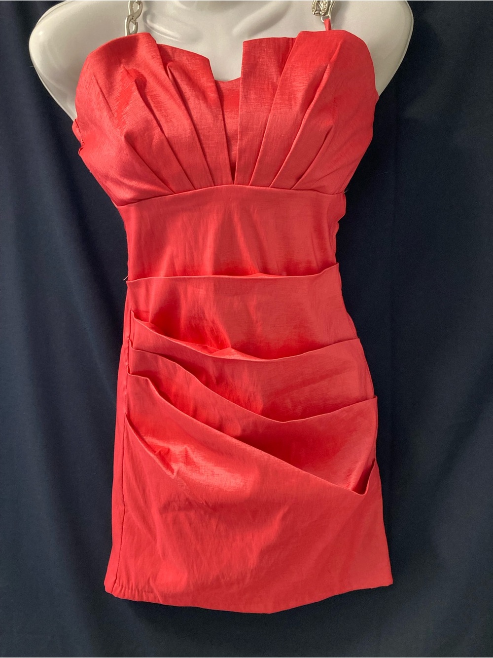 Létté pink Strapless Mini Dress with Chain Accent Straps Small Size 27” waist